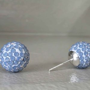 Blue Opal 10mm Crystal Ball Earrings