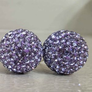Violet 12mm Crystal Ball Earrings