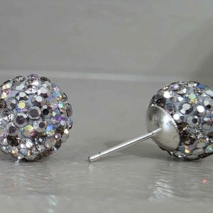 Snow Globe 10mm Crystal Ball Earrings