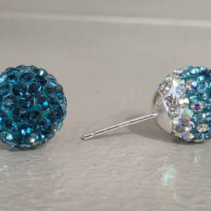 Caribbean 10mm Crystal Ball Earrings