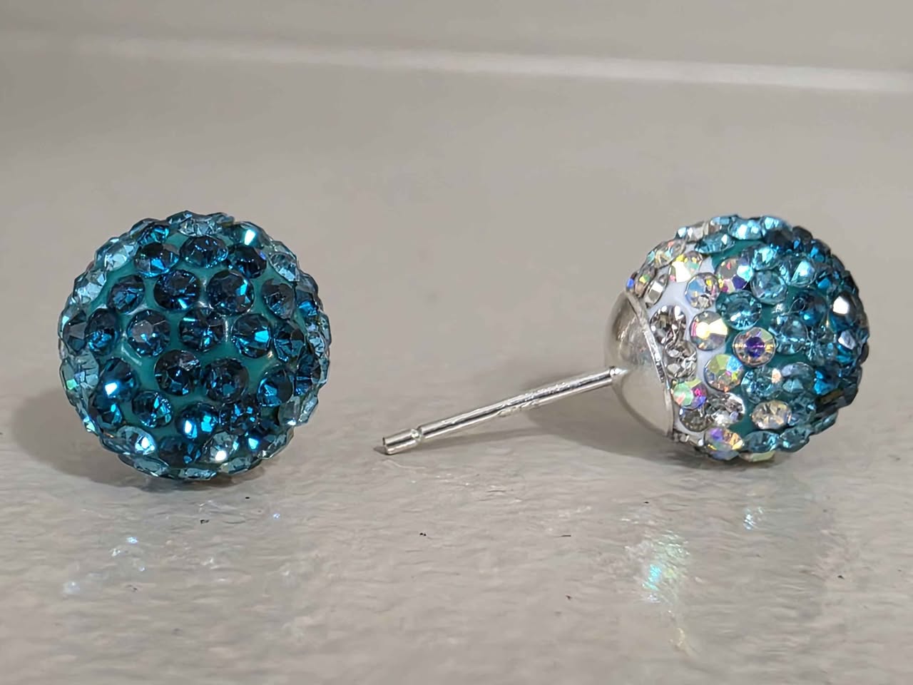 Caribbean 10mm Crystal Ball Earrings