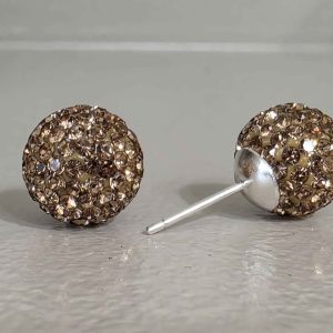 Cappuccino 10mm Crystal Ball Earrings
