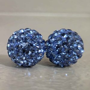 Sky Blue 8mm Crystal Ball Earrings